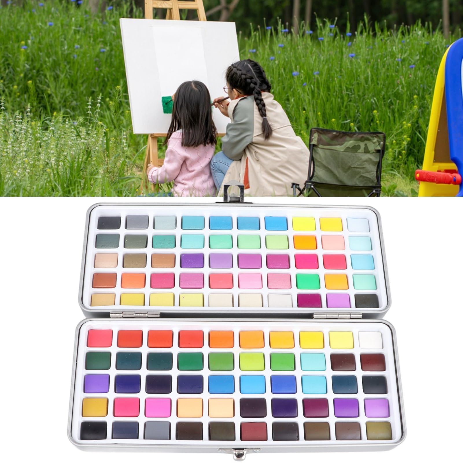 Set de Peinture Gouache en Gelée, 100 Couleurs, Kit de Peinture Aquarelle Opaque pour Artistes, Étudiants et Enfants