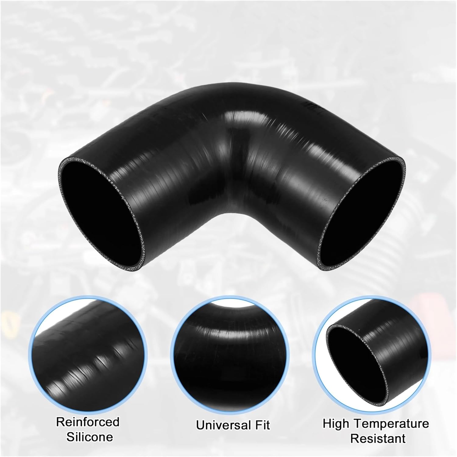 32mm-102mm ID 42mm-112mm OD 90 Degree Elbow Coupler Silicone Hose Intercooler Tube/Car Engine/Silicone(63mm ID - 73mm OD)