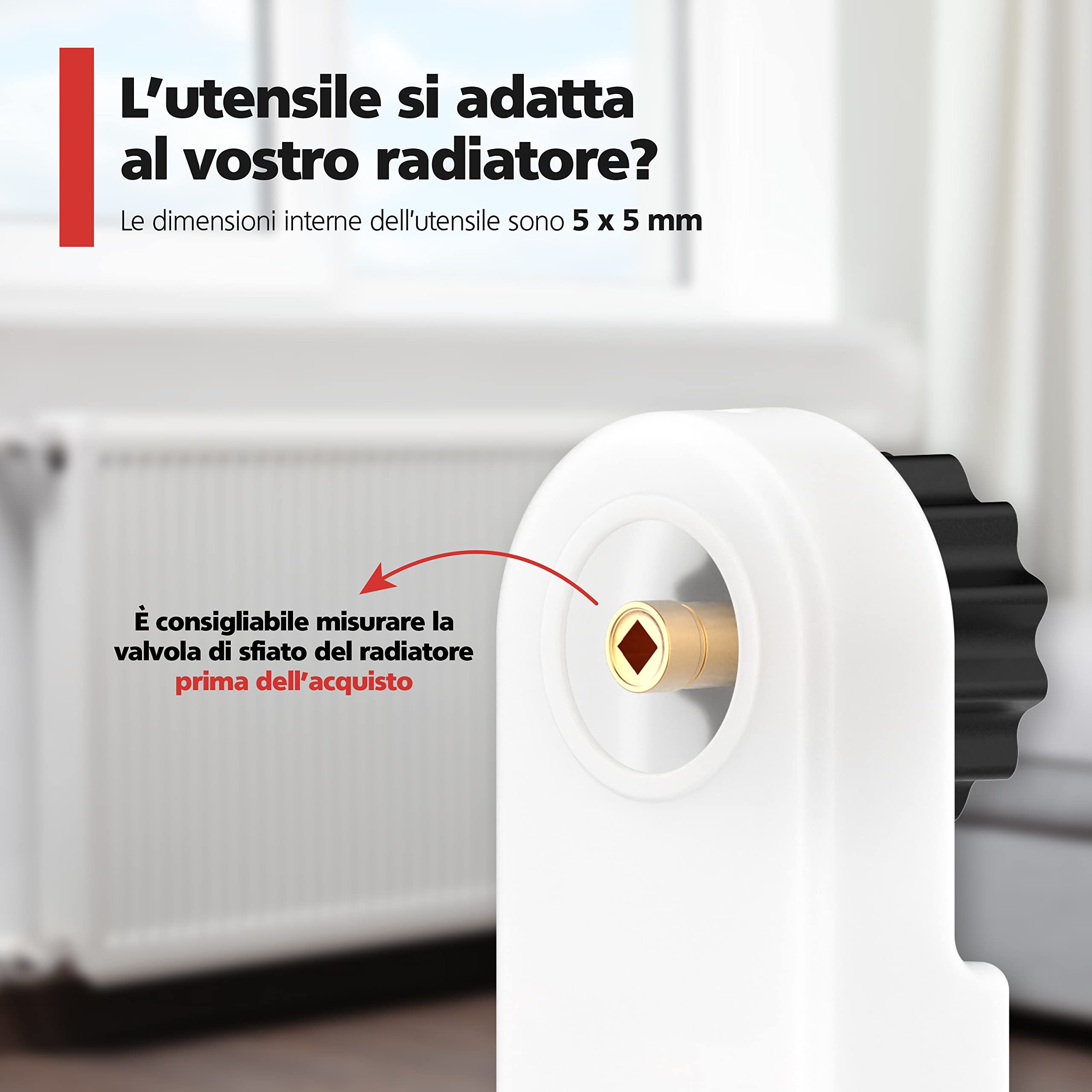 RAVN HAMAN Chiave per riscaldamento con contenitore di raccolta | pratica chiave di spurgo per radiatori | per tutti i radiatori più comuni
