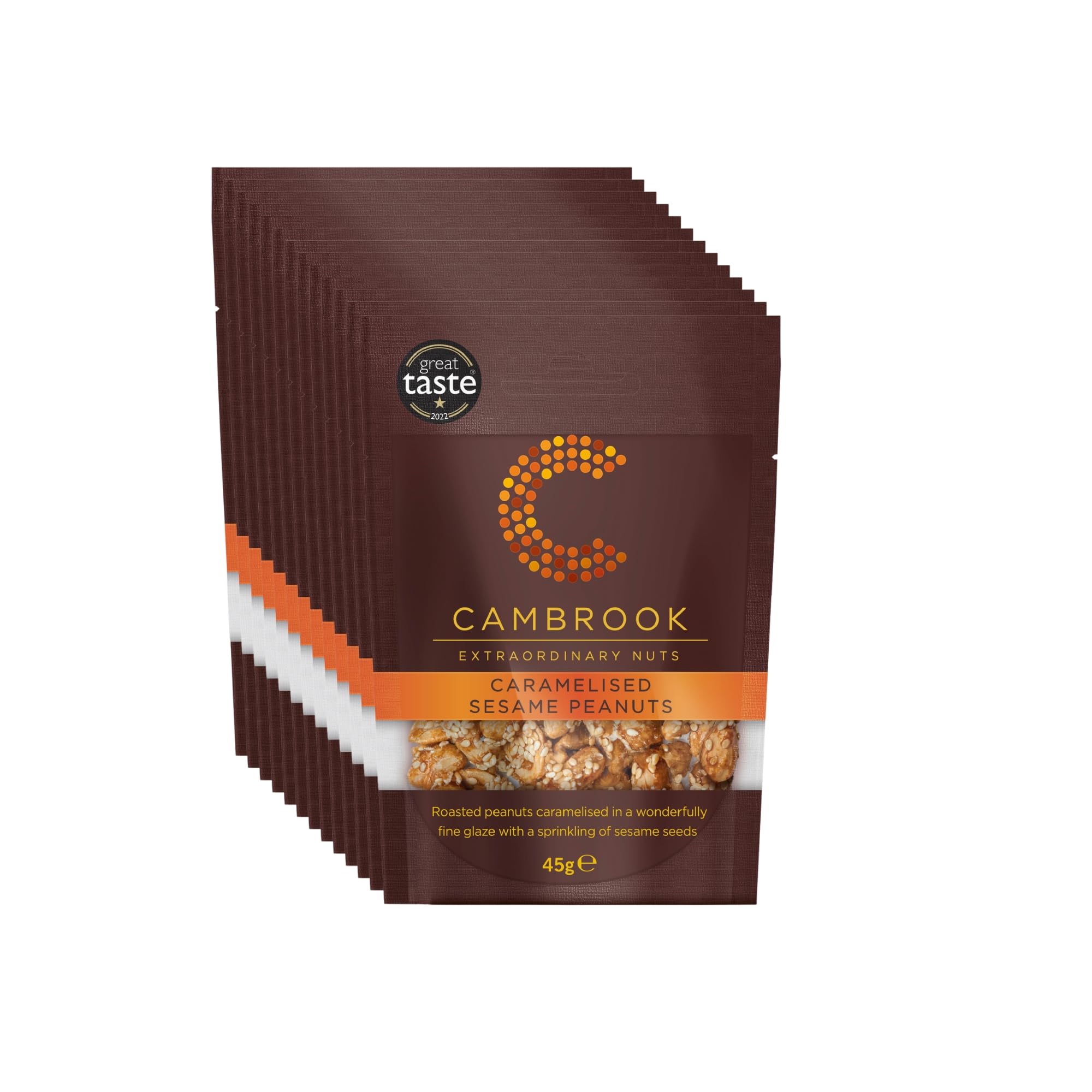 Cambrook Caramelised Sesame Peanuts 45g (Pack of 12)