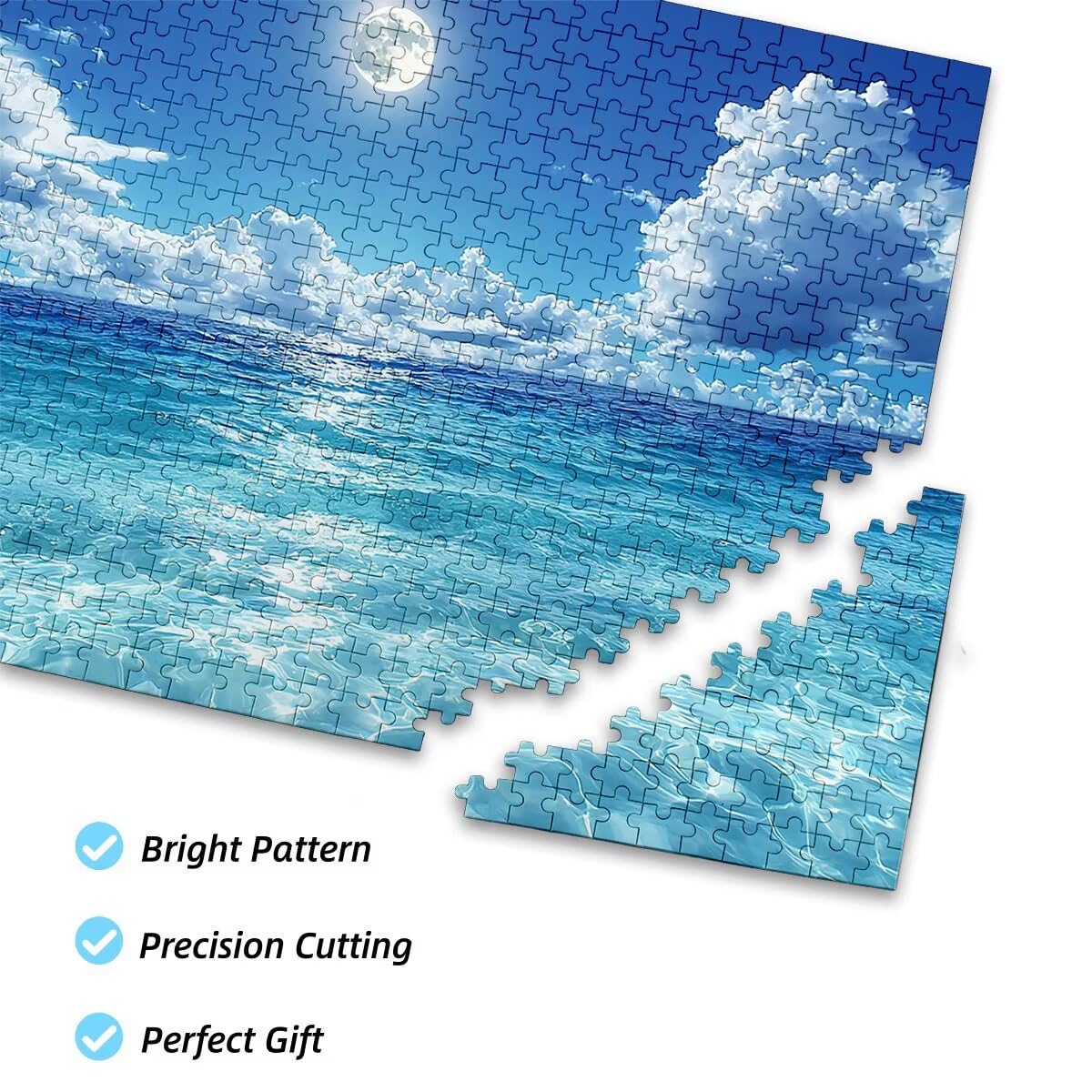 Puzzle oceaniczne dla dorosłych, 1500 elementów, dla dorosłych, chmura, 87 x 57 cm, klasyczne gry edukacyjne, dekompresja, wymagająca gra dla rodzin, piękna dekoracja domu, prezenty dla mężczyzn