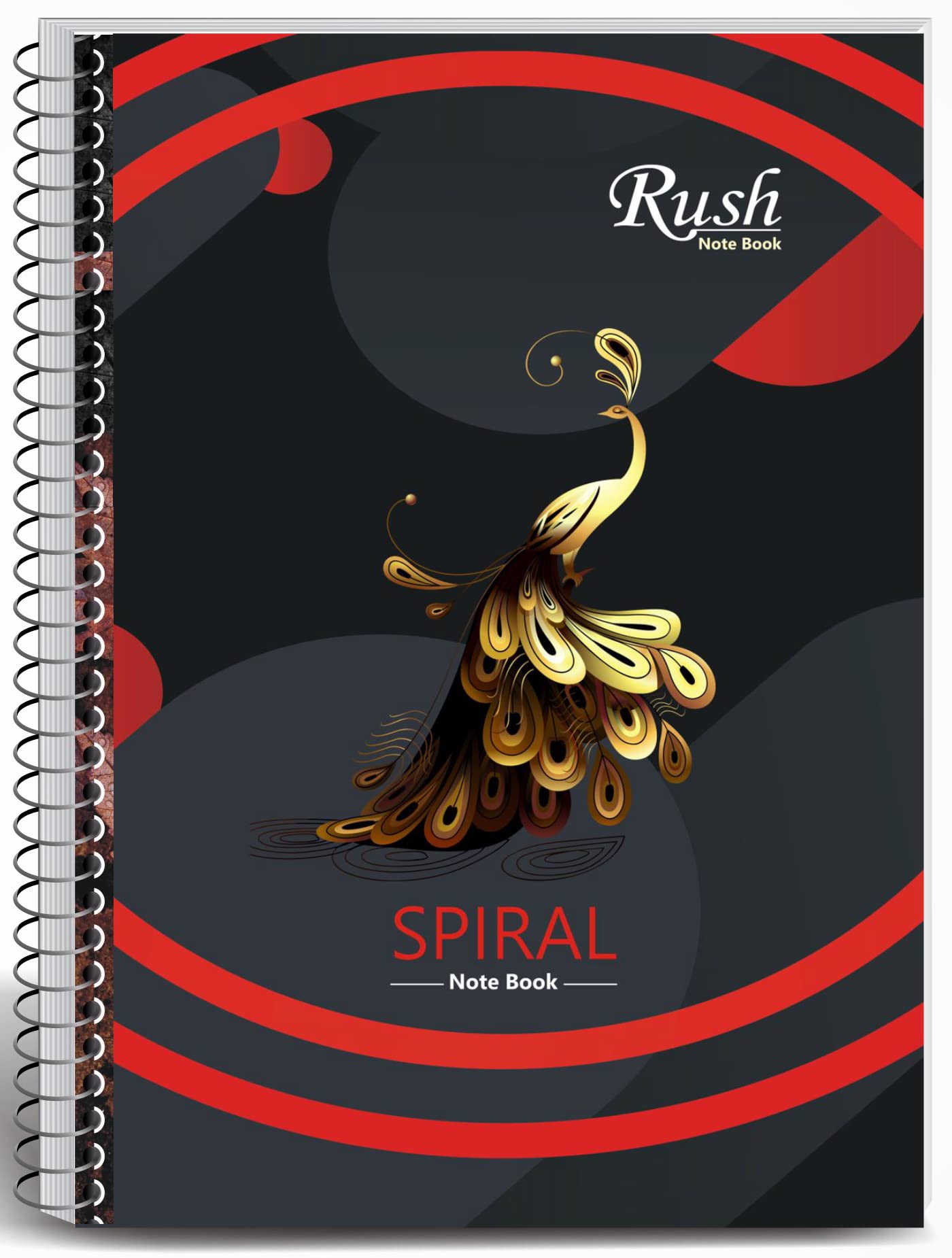 RUSH NOTE BOOKS Lot de 3 cahiers à spirales lignés format A4 300 pages | Carnet de notes à spirale ligné 300 pages | Registre