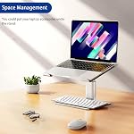 Besign LSX3 Aluminum Laptop Stand, Ergonomic Adjustable Notebook Stand, Riser Holder Computer Stand Compatible with Air, Pro, Dell, HP, Lenovo More 10-15.6" Laptops (Silver)