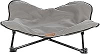 TRIXIE Camping Cot for Small Dogs up to 35 lbs - Elevated Portable Travel Bed 27x27", Foldable Steel Frame with Removable Cushion & Storage Bag