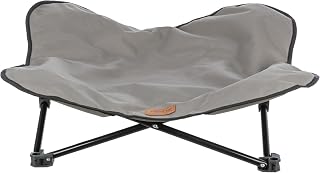 TRIXIE Camping Cot for Small Dogs up to 35 lbs - Elevated Portable Travel Bed 27x27", Foldable Steel Frame with Removable Cushion & Storage Bag