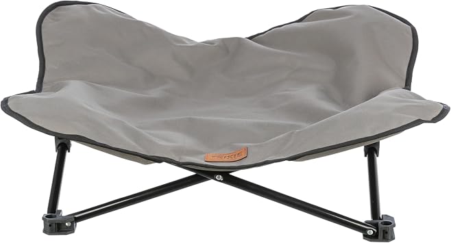 Trixie Camping Cot for Small Dogs up to 35 lb, 27.2" x 27.2" | Elevated Pet Travel Bed, Portable Steel Frame Lounger, Removable Topper, Foldable Design, Storage Bag Included