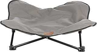 Trixie Camping Cot for Small Dogs up to 35 lb, Elevated Pet Travel Bed 27.2" x 27.2", Portable Steel Frame Lounger with Removable Topper, Foldable Design, Storage Bag Included