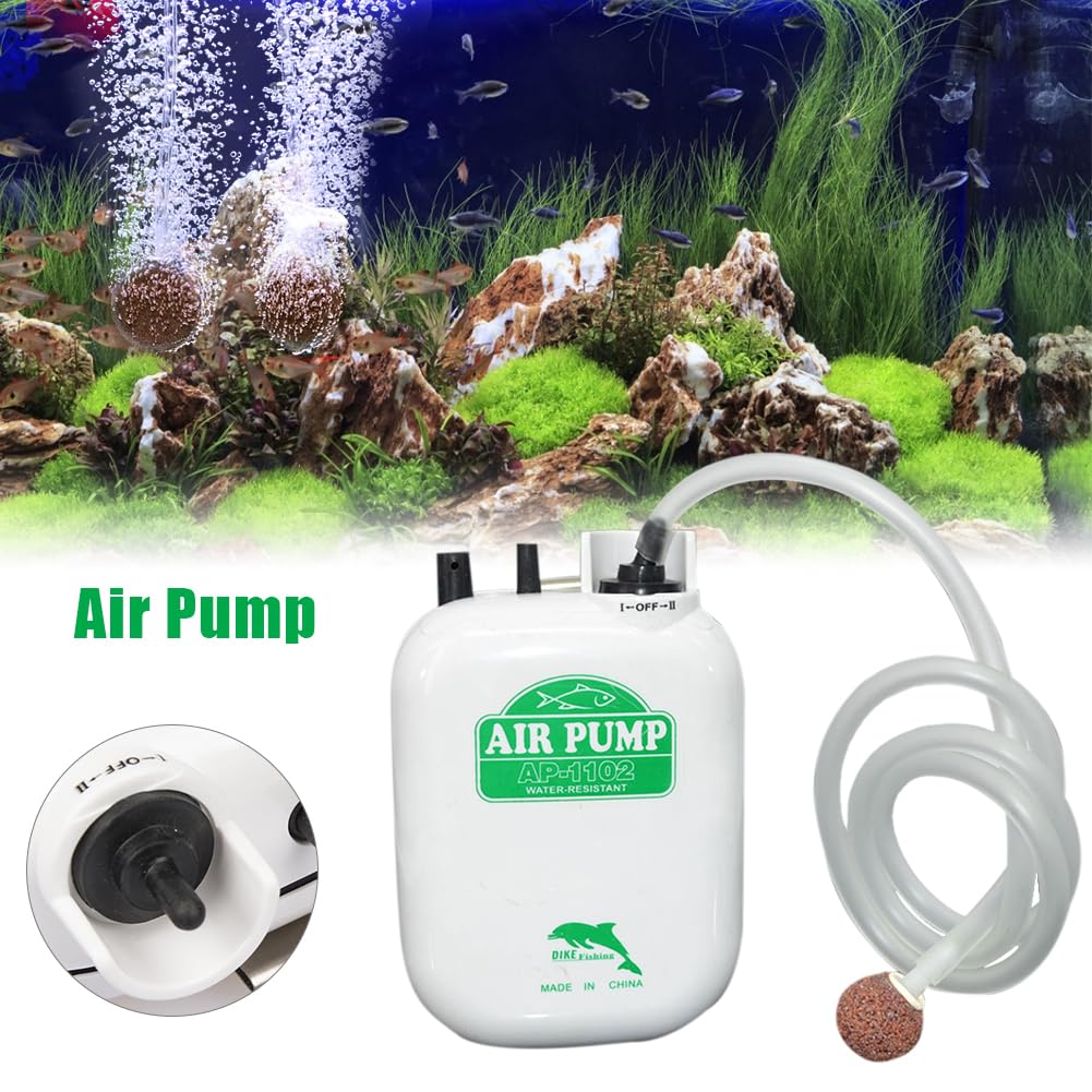 Pompe À Air pour Aquarium, Pompe À Oxygène Silencieux pour Aquarium, Aérateur D'oxygène À Piles, Bulleur pour Aquariums avec Clip Métallique, Bulleur Aquariums Silencieux
