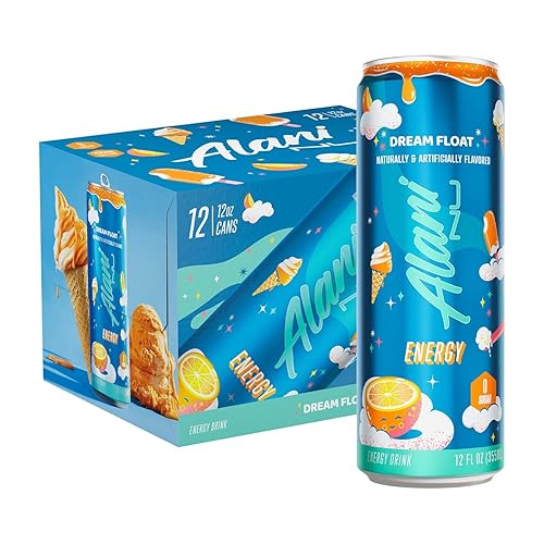 Alani Nu DREAM FLOAT - Bebidas energéticas bajas en calorías sin azúcar, 200 mg de cafeína, rendimiento previo al entrenamiento con antioxidantes,