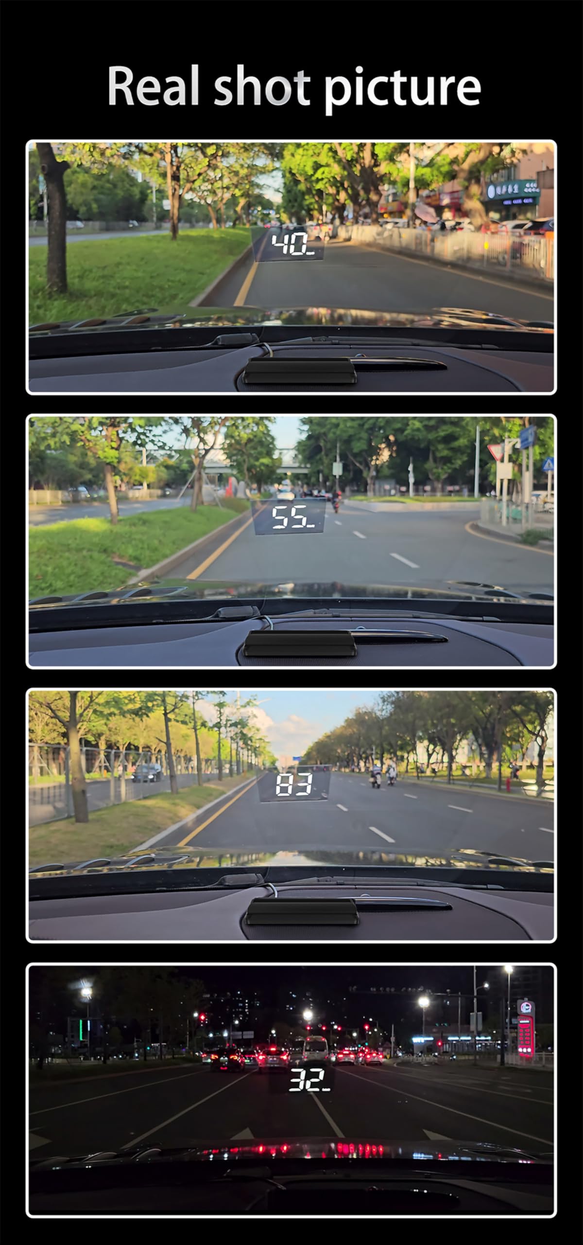 ELLENNE HUD Display Olografico Parabrezza GPS Velocità Tachimetro W2 | HUD Head-Up Display con Proiezione Olografica sul Parabrezza - GPS Display Tachimetro Digitale con Avviso Velocità W2