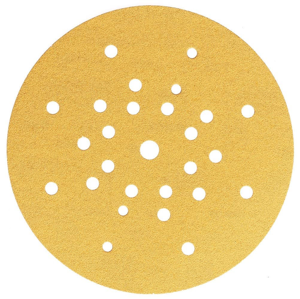 Mirka Gold Universal Sanding Paper Ø 225mm Hook & loop 27-hole/grit P120 / 10 pcs/For sanding plaster, filler, chipboard, wood, varnish
