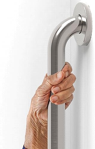 Miniatura 8 de AmeriLuck Barra de agarre de seguridad de baño de acero inoxidable, cumple con la ADA con capacidad de carga de 500 libras (cromo, 12 pulgadas)