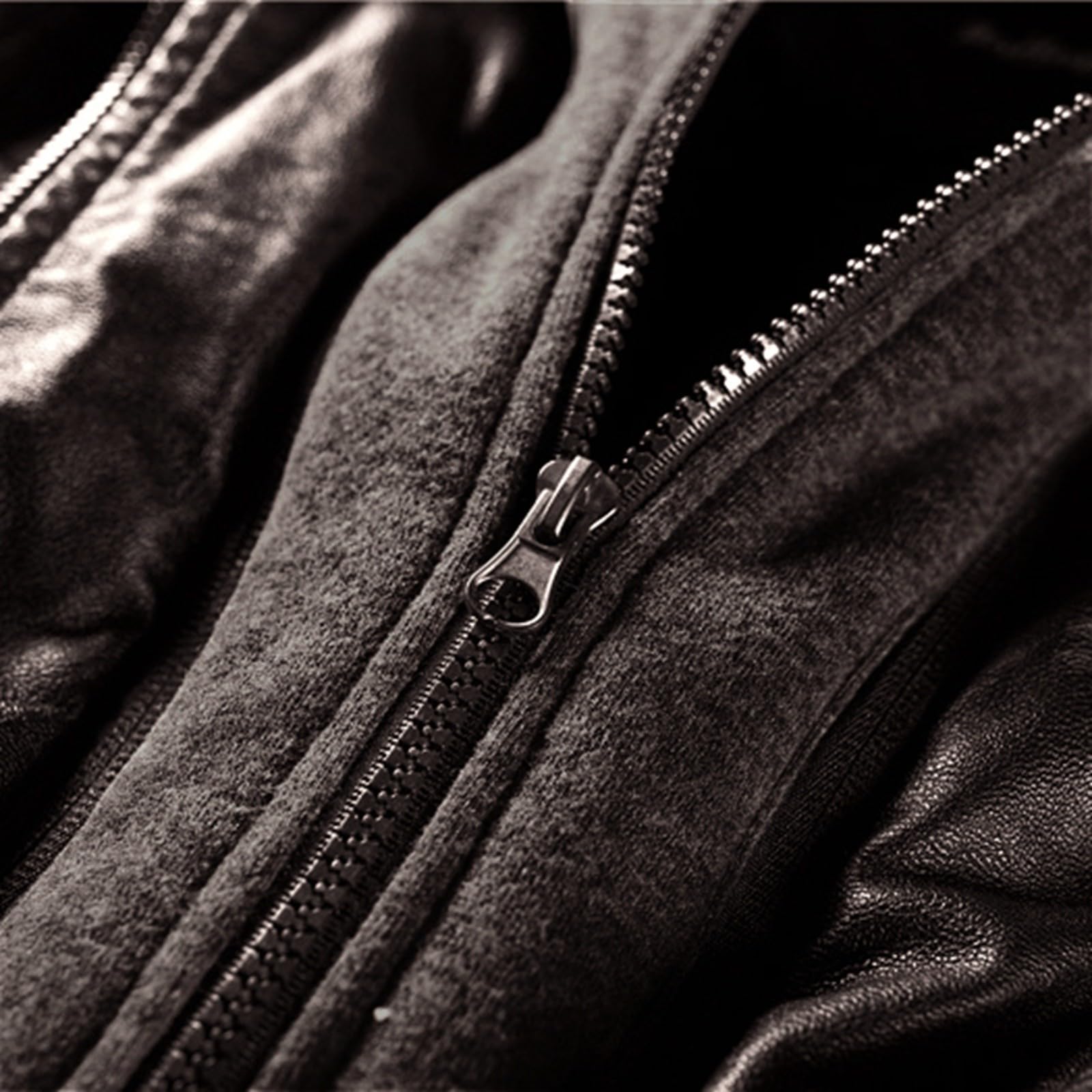 Chaqueta de piel corta para mujer otoño/invierno con capucha recortada desmontable y forrada