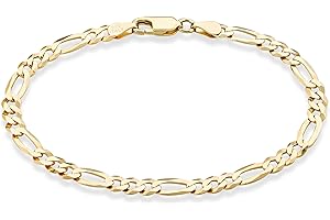 18K Gold Over Sterling Silver Figaro Chain Bracelet