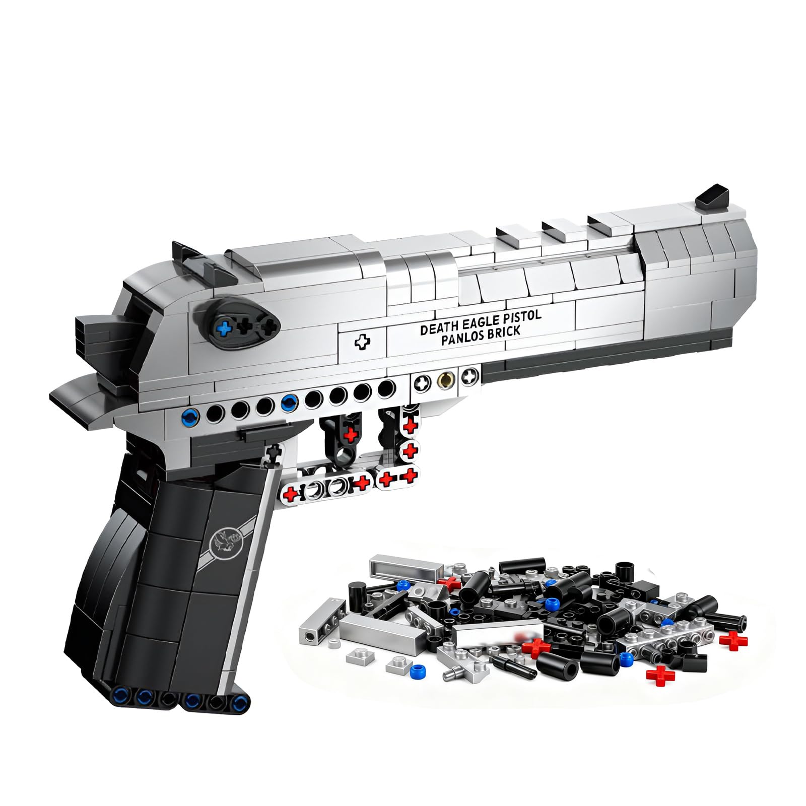 Technik Desert Eagle Pistol Building Block, Gun Model Building Kit with Shooting Function, Machine Gun Toy Military Weapon Building Set for Military Hobby Collectors, 360 PCS