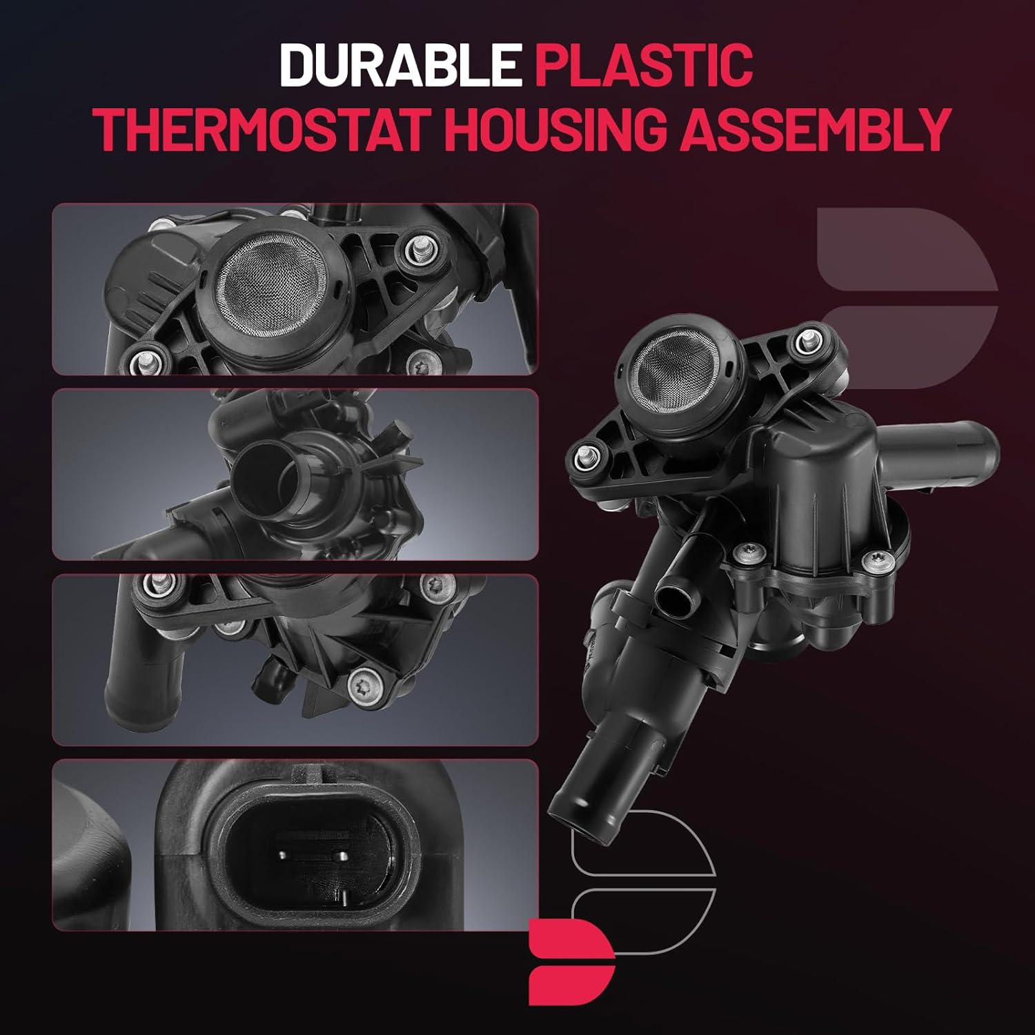 BDFHYK 902-5187 Engine Coolant Thermostat Housing Assembly Compatible with Mercedes-Benz A180 A200 A45 A45 AMG B180 B250 CLA180 CLA200 CLA250 CLA45 AMG GLA180 GLA200 GLA250 GLA45 AMG