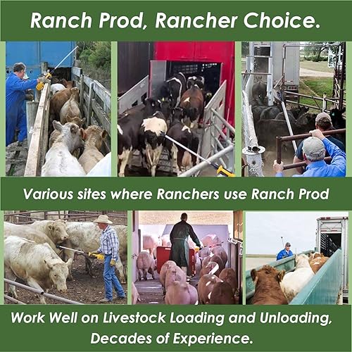 Miniatura 3 de Bastón de Ganado Recargable para Vacas Ovejas Cerdo Prod Eléctrico de Ganado para Ganado Perro Cerdo Animal Shocker con Eje Flexible de 28″