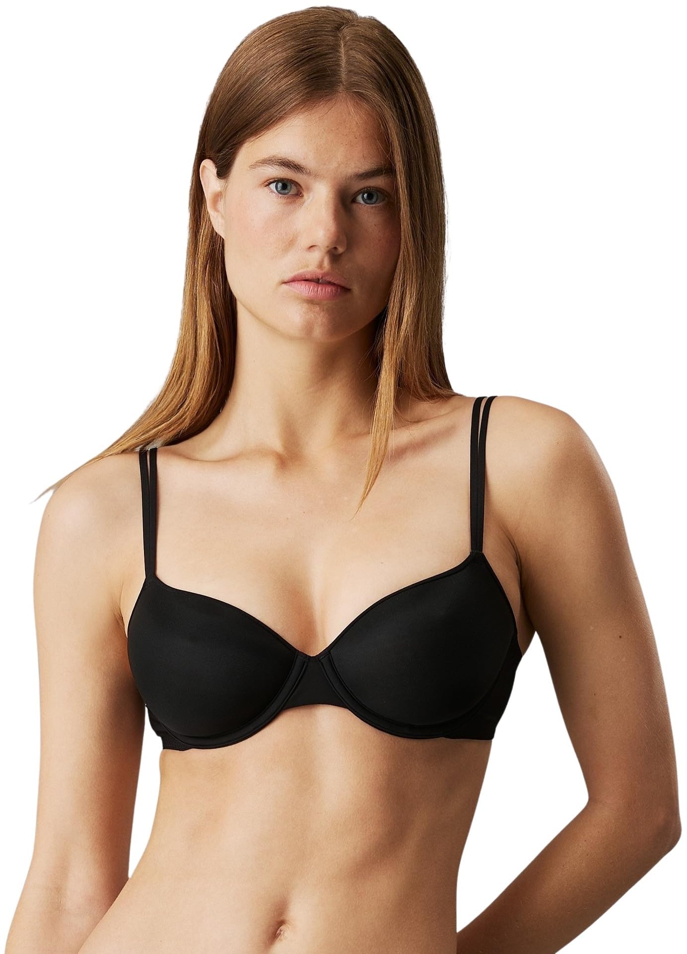 Calvin Klein Women's Black Sheer Marq Demi Lightly Lined Bra in Size 32B, Sports Direct