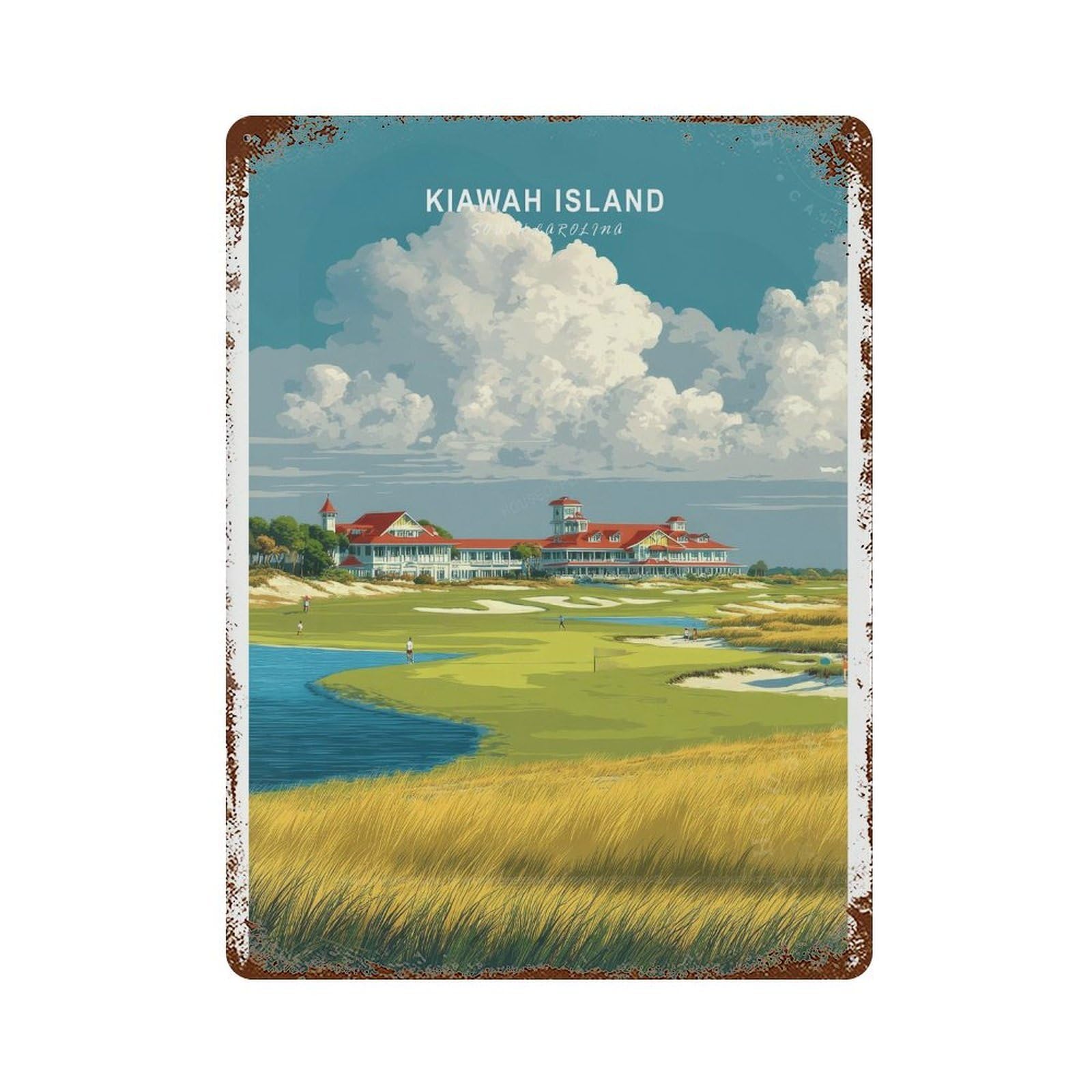 xiaoxiaoshen Kiawah Island Travel South Carolina Birthday Present Wall Decor Art Metal Tin Poster Modern Home Decor Art Home Bar Shop Decorations Vintage Sign 40x30cm