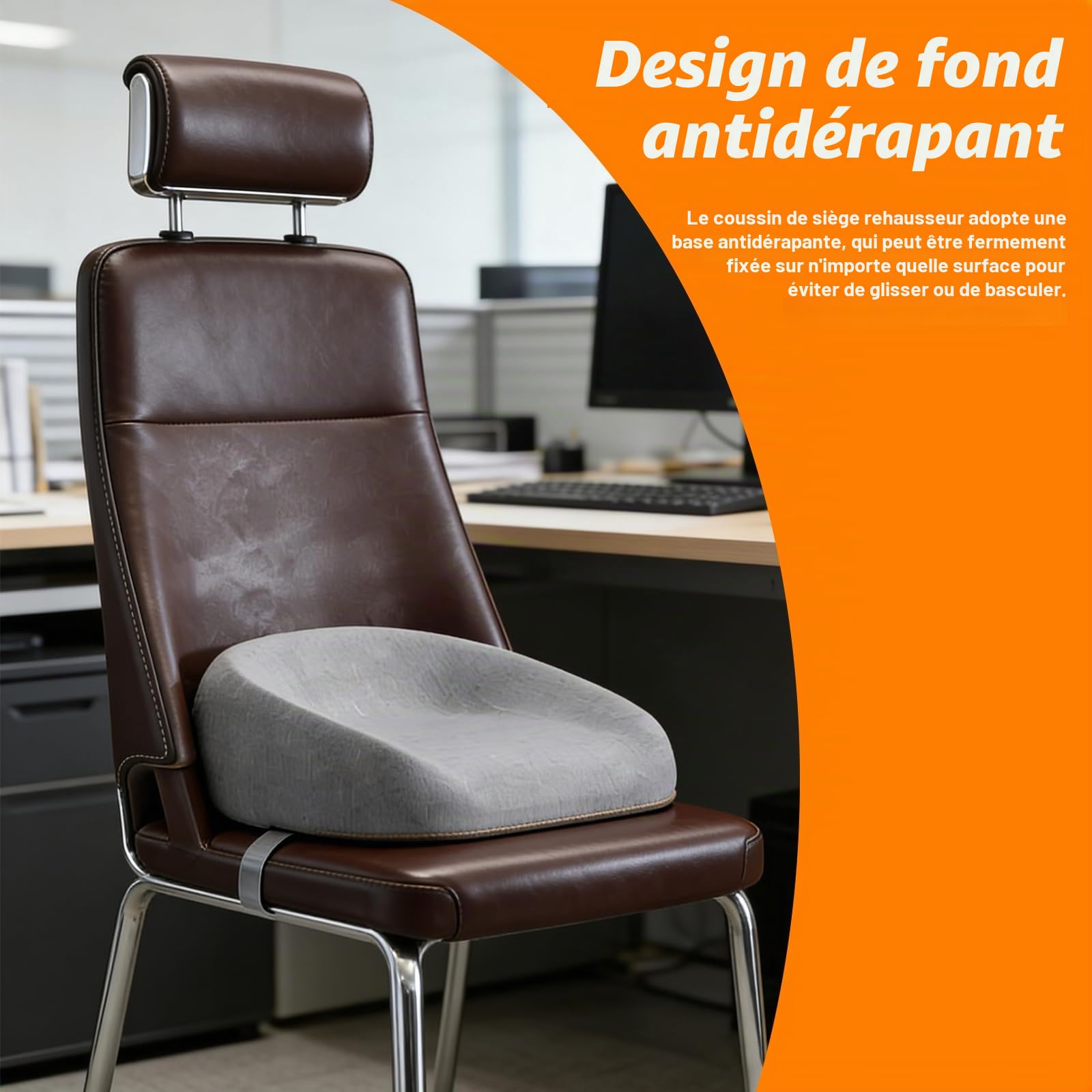 Rehausseur de chaise enfant : hauteur et épaisseur augmentent le coussin d'assise pour enfants rehausseur de siège chaise, design en anneau avec coins arrondis rehausseur de chaise