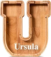 Vista 117 de SummiDate Alcancía de madera de letra para niños y niñas, Alfabeto, regalo de cumpleaños para niños (W)