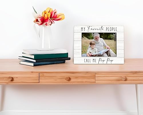 Miniatura 5 de Marco de fotos Pop Pop Gifts de 4 x 6 pulgadas, marco de madera PopPop, regalos de cumpleaños para el abuelo de parte de los nietos, marcos de fotos