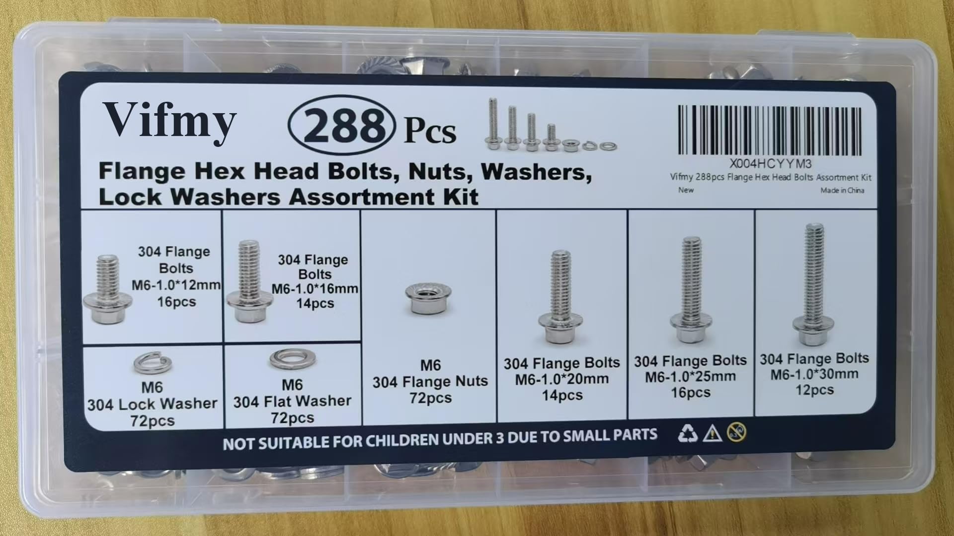 Stainless Steel Flange Bolt & Nut Kit - 288 Pcs -7