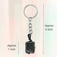 Vista 5 de Llaveros de Cristal Tallado Hechos a Mano Turmalina negra (Macrame)