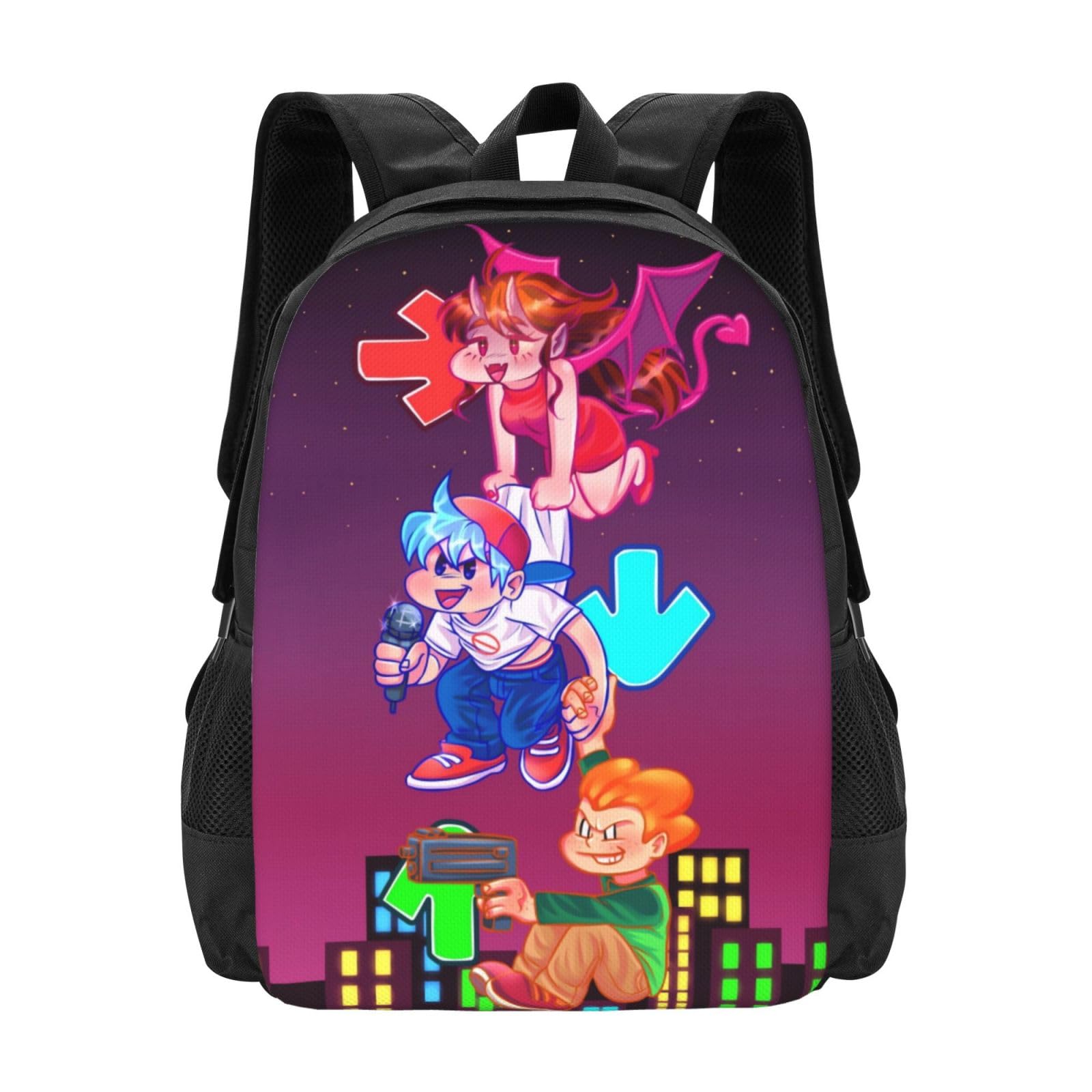 MAPH Fri-day Night Anime Fun-kin Backpack 3D Print Novelty Daypack Travel Laptop Bag With Adjustable Straps