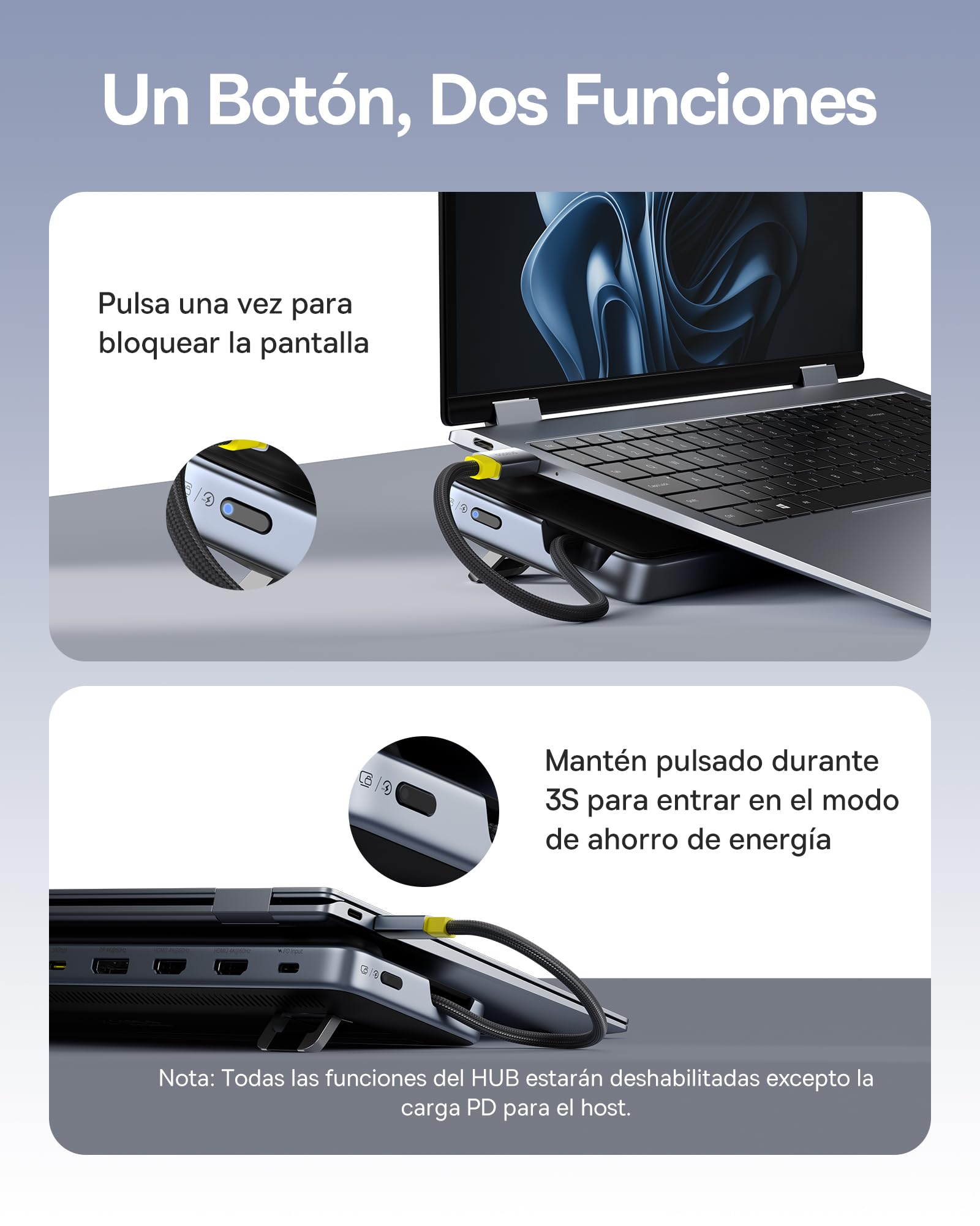Baseus Docking Station para Portátil, 12 en 1 HUB, Triple Pantalla 4K, HDMI/DP, USB A/C 10Gbps, PD 100W, Ethernet, TF/SD, Estación de Acoplamiento con Soporte para Windows/DELL/HP/Lenovo/Mac