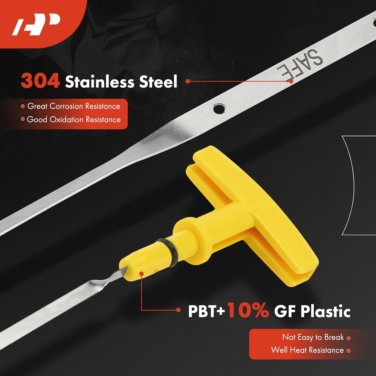 A-Premium L4 2.5L Engine Oil Dipstick Compatible with Jeep TJ Series Wrangler 1997-2002, XJ Series Cherokee 1997-2000, TJ 1997-2002 & Dodge Dakota 1997-2002, Engine Oil Measuring Rod Dip Stick