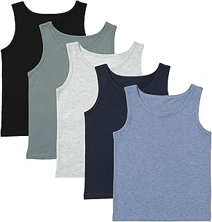 Boys 5 Pack Vests Underwear Sleeveless Kids 100% Cotton White Size 2-13 Years