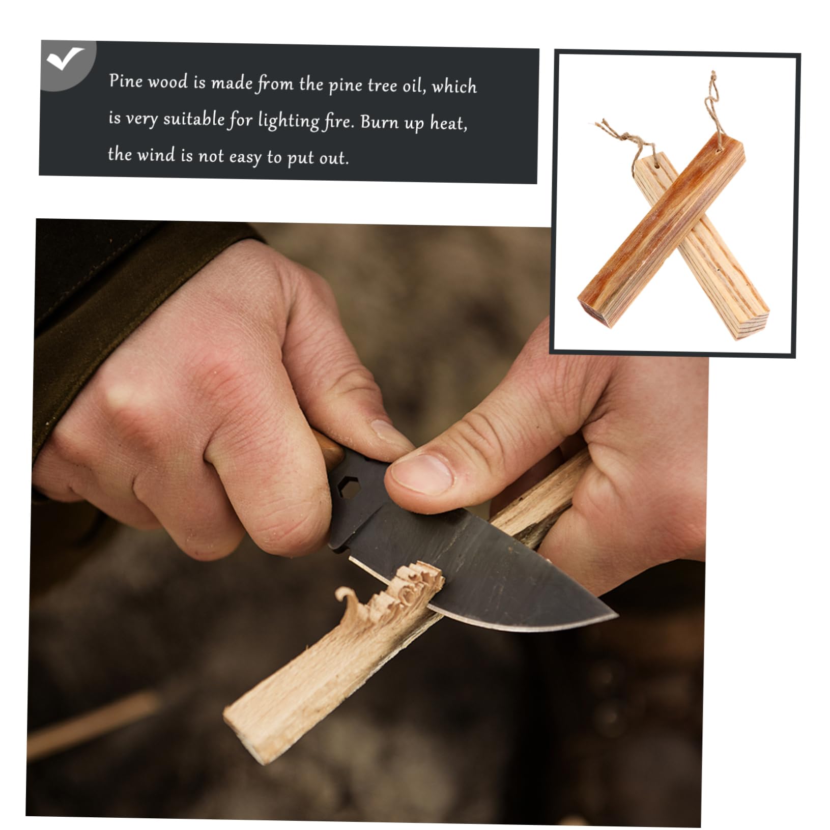 BESPORTBLE 6pièces Bâtonnets Allume-feu Extérieurs Allumage Rapide pour Camping Randonnée Et BBQ Résistants Aux Intempéries pour Aventures Plein Air