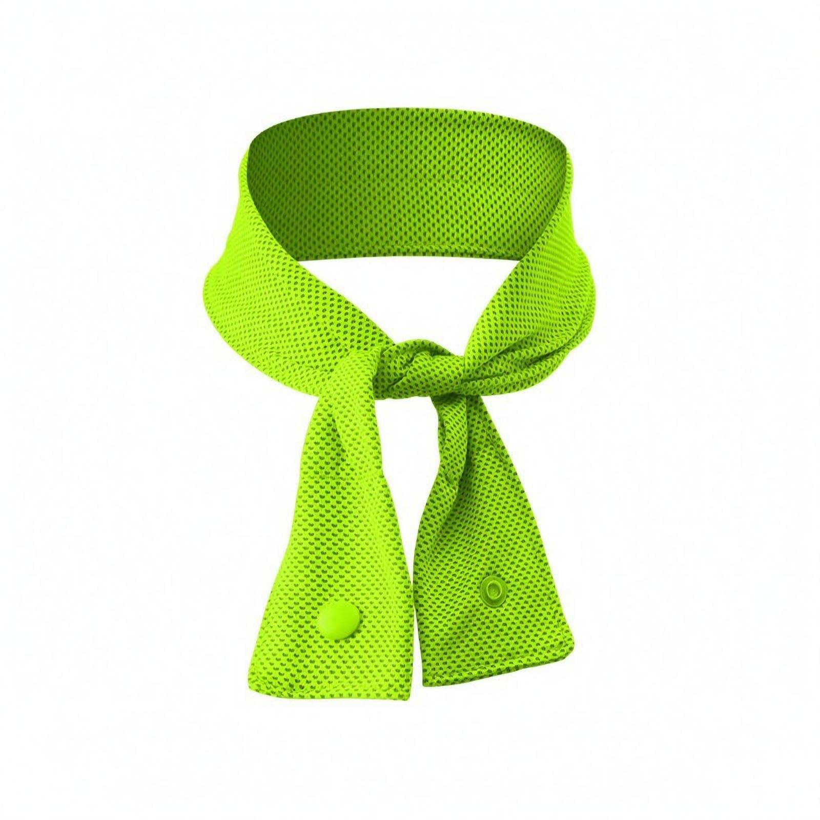 calandis Neck Cooling Scarf Perforated Mesh Cooling Scarf Textured Snap Button Neck Wrap for Athletes Green-picture-17