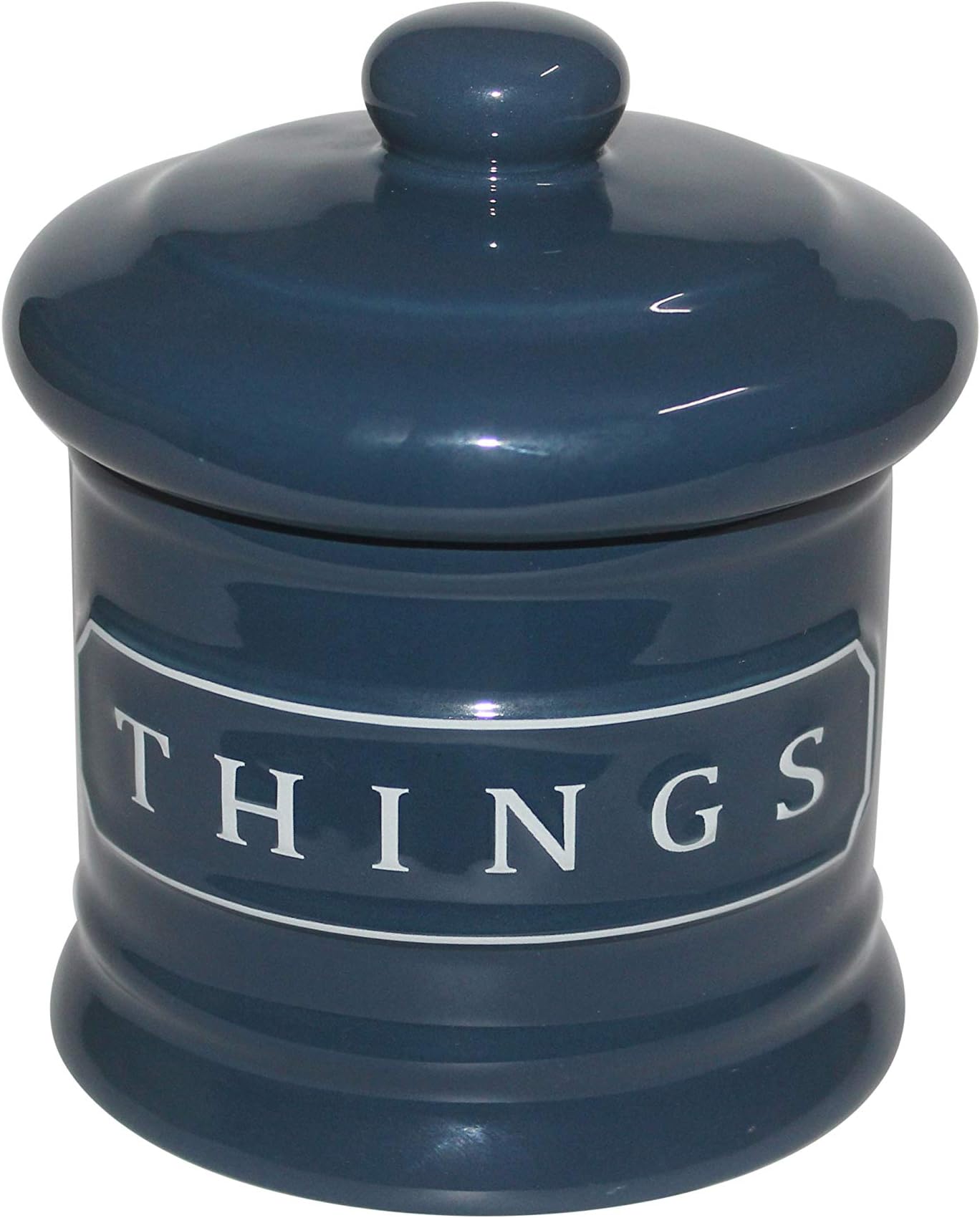 Bathroom Vanity Storage Organizer Canister Jars for Cotton Balls,Swabs,Bath Salts,Makeup Sponge,Cosmetic Pad,Qtip Ceramic Bathroom Accessories Canisters Holder with Lid Home Decor,Cobalt Blue