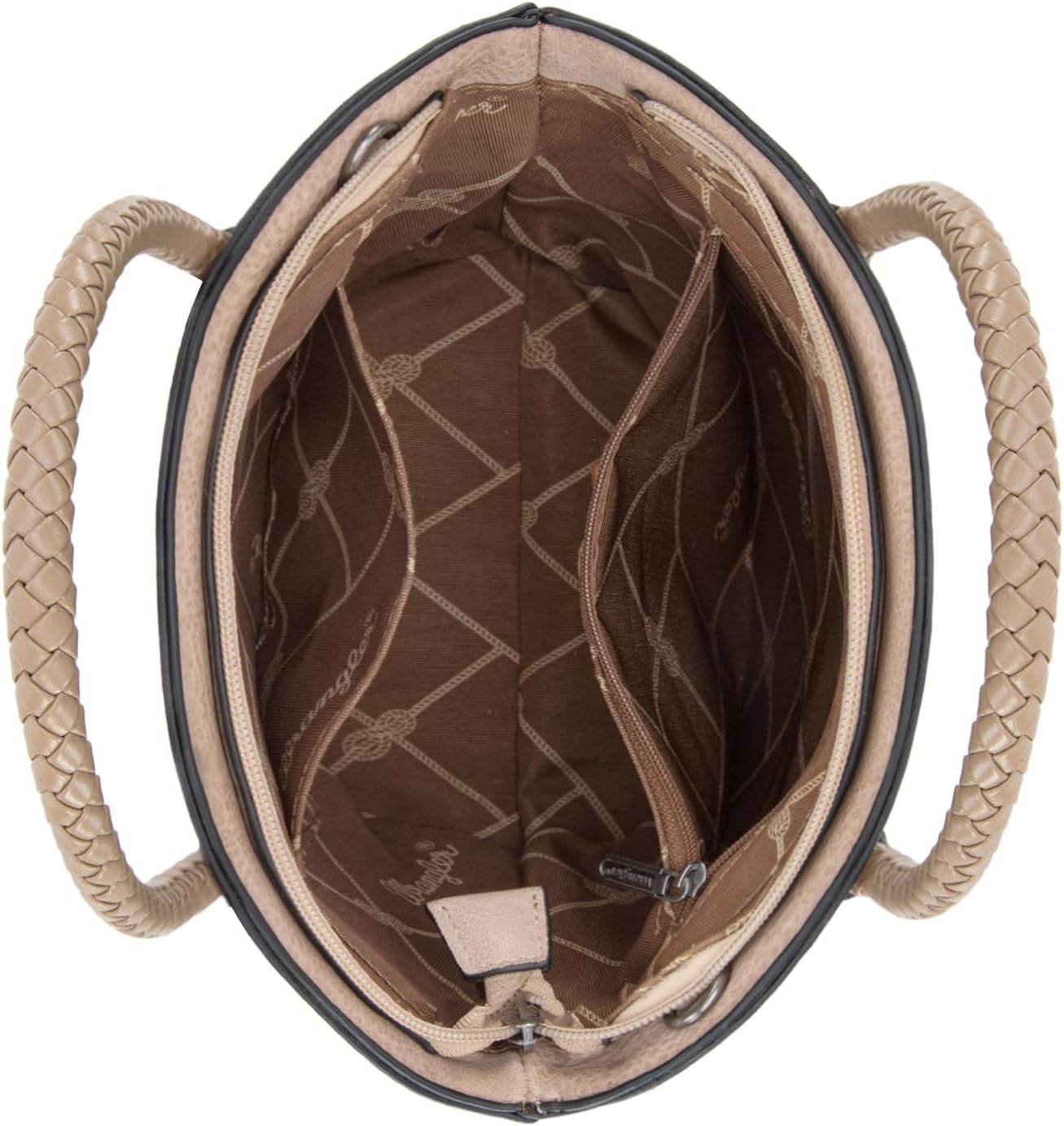 Wrangler 2 Pcs Small Tote Bag for Women Distressed Shoulder Purse Woven Handle Crossbody Bags with Small Wallet Purse - Image 5