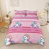 Kinder Einhorn Bettbezug Set Mädchen schöne Tiere Bettwäsche Set 135x200cm niedliche Einhorn Bettwäsche-Set Bunte Regenbogen Blumen Muster Bettbezug Schlafzimmer Dekor 2 Stück weich