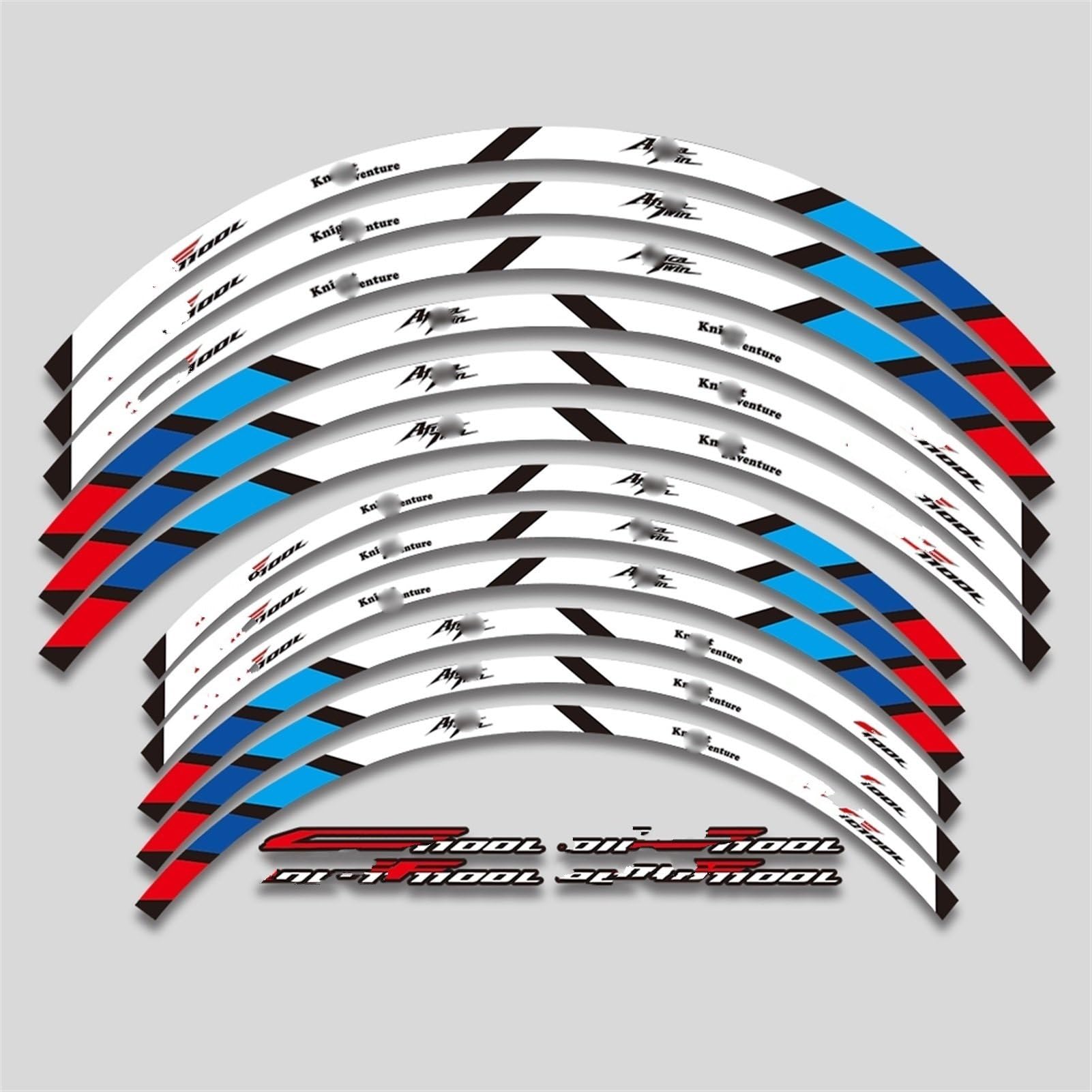 Motorcycle Wheel Sticker Tire Reflective Stripes Stickers Rim Decal for CRF1100L for Africa-Twin Crf 1100L Decorative(Color1)
