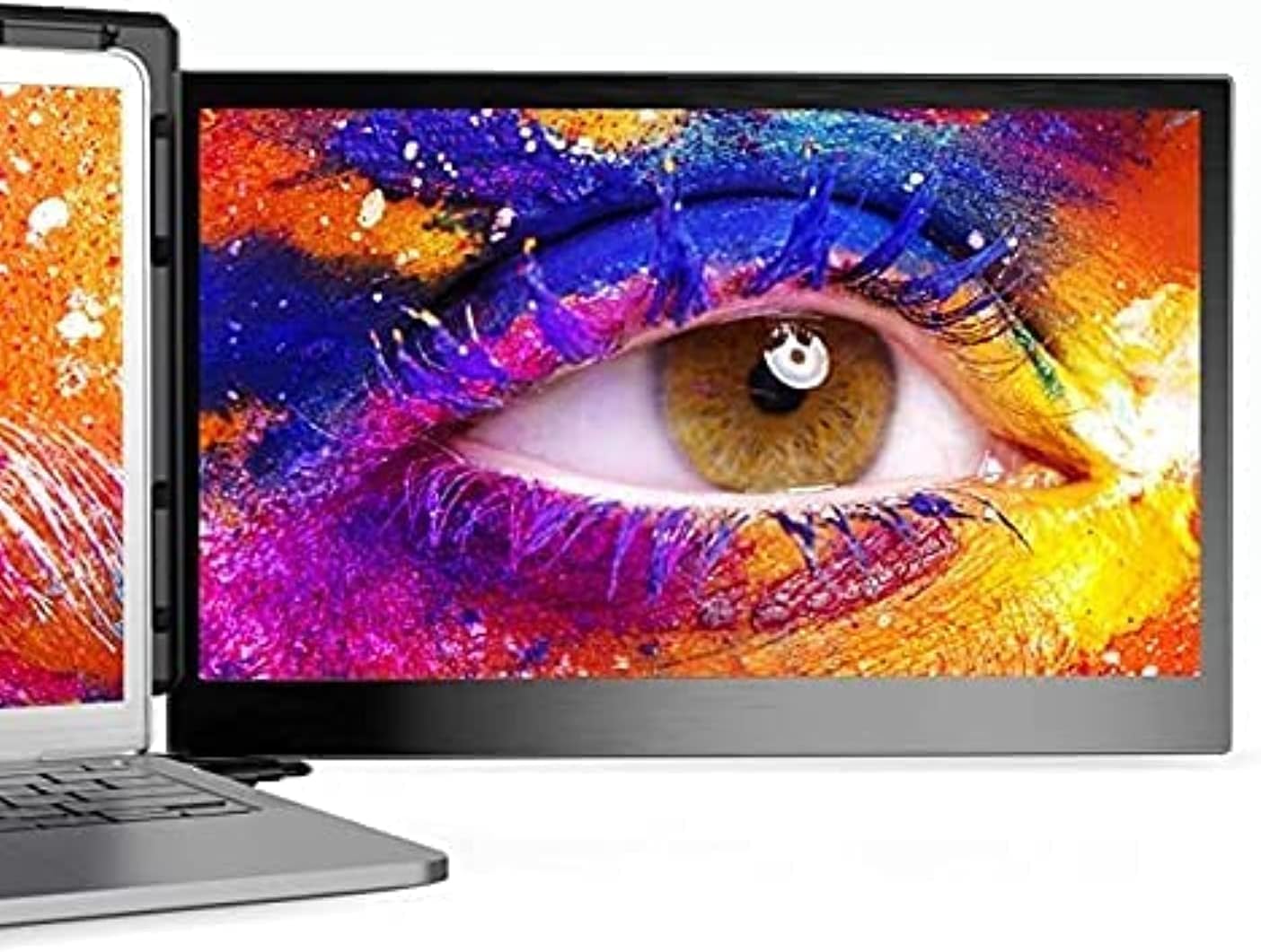 OFIYAA Portable Monitor for Laptop Screen Extender | 12" Display | 1080P FHD IPS USB-A/Type-C/HDMI | 4 Speakers Monitor for Switch/PS5 | Compatible with 13''-16'' Mac PC/Laptop (P1)