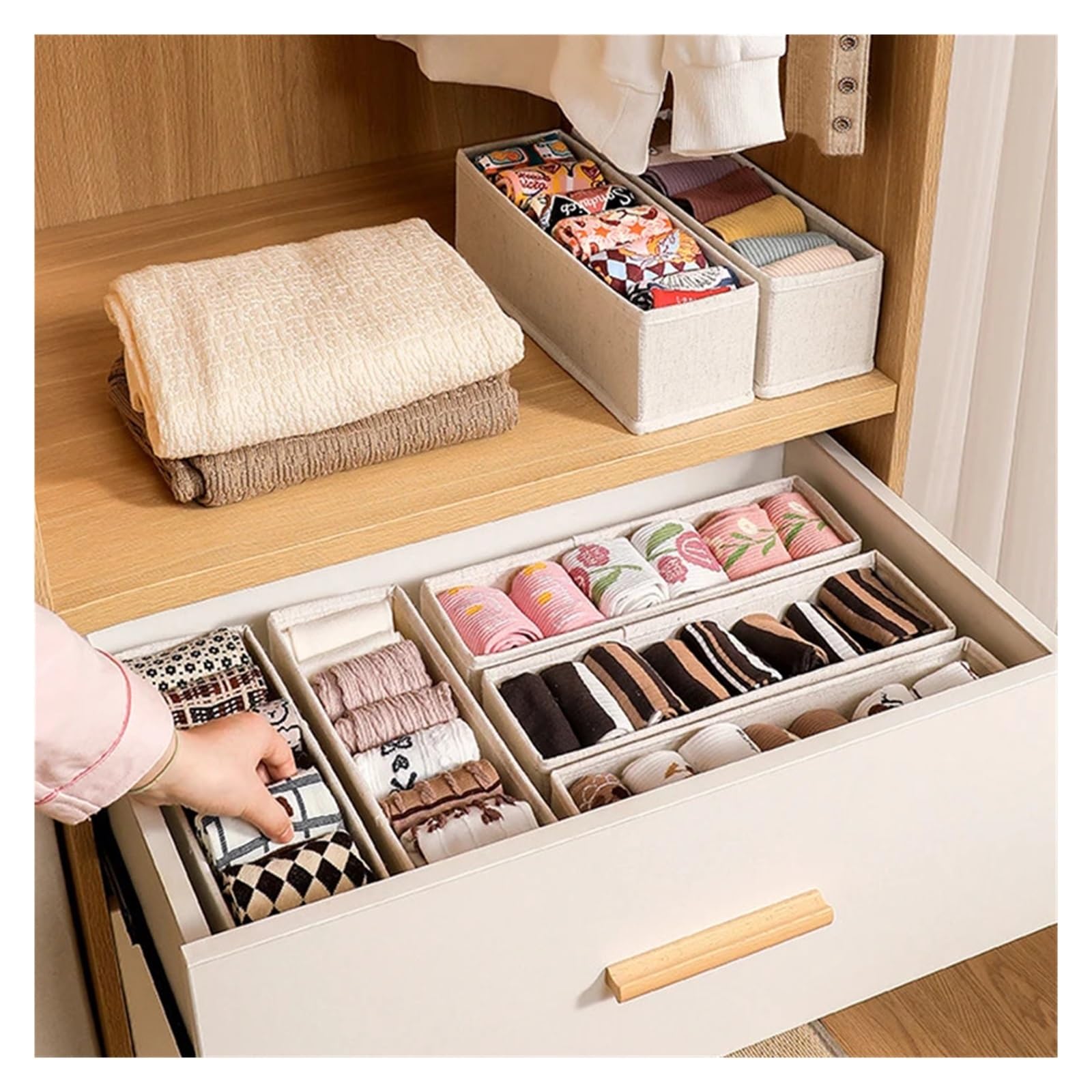 Organizador de cajones para Ropa Interior, Caja de Almacenamiento de Calcetines, Sujetadores, lencería, Armario, Ropa