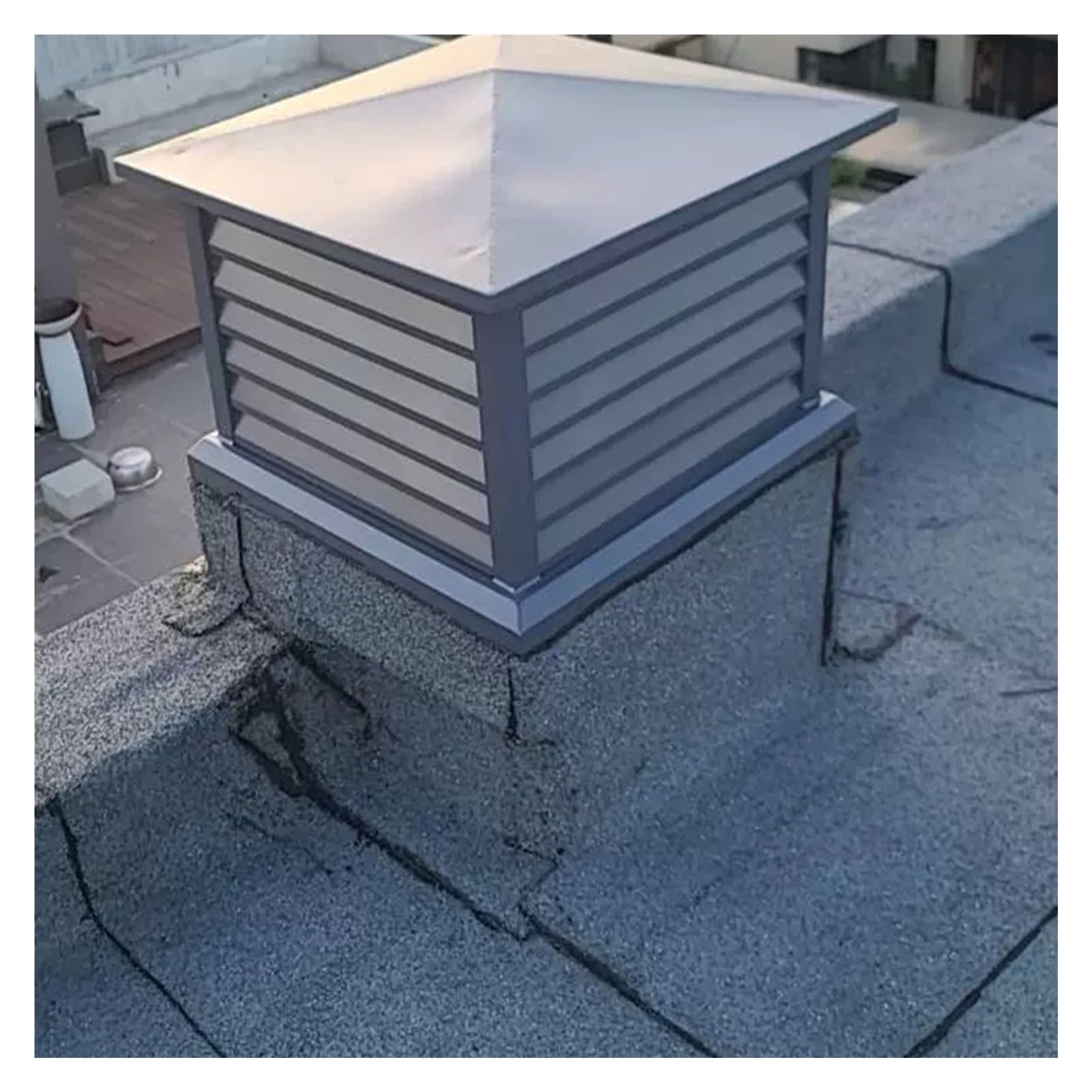BHFLJSAQ Chimney Rain Caps,Square Aluminum Chimney Cap - 15.75x15.75in Outdoor Vent Rain Louver, Durable Aluminum Alloy Roof Vent for Fireplace & Chimney Protection