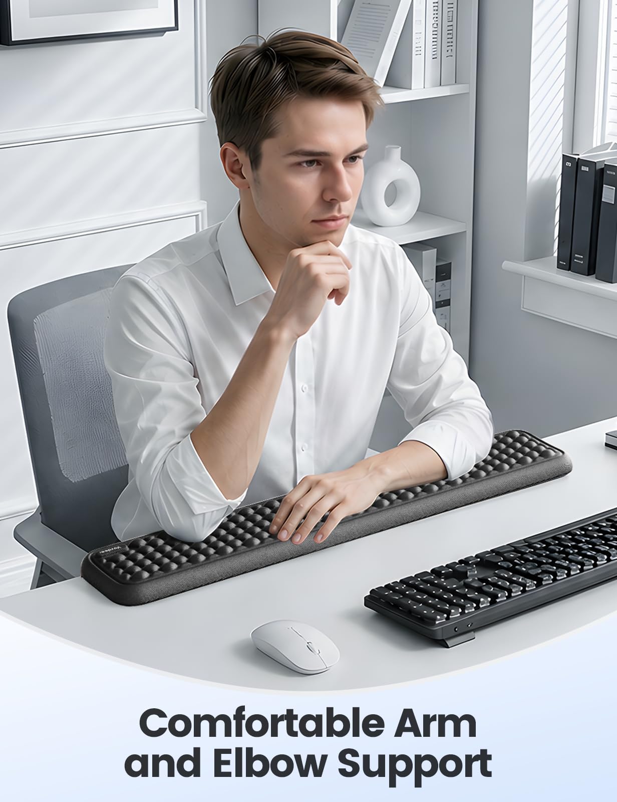 VAYDEER Repose-poignet long en mousse à mémoire de forme pour clavier Noir