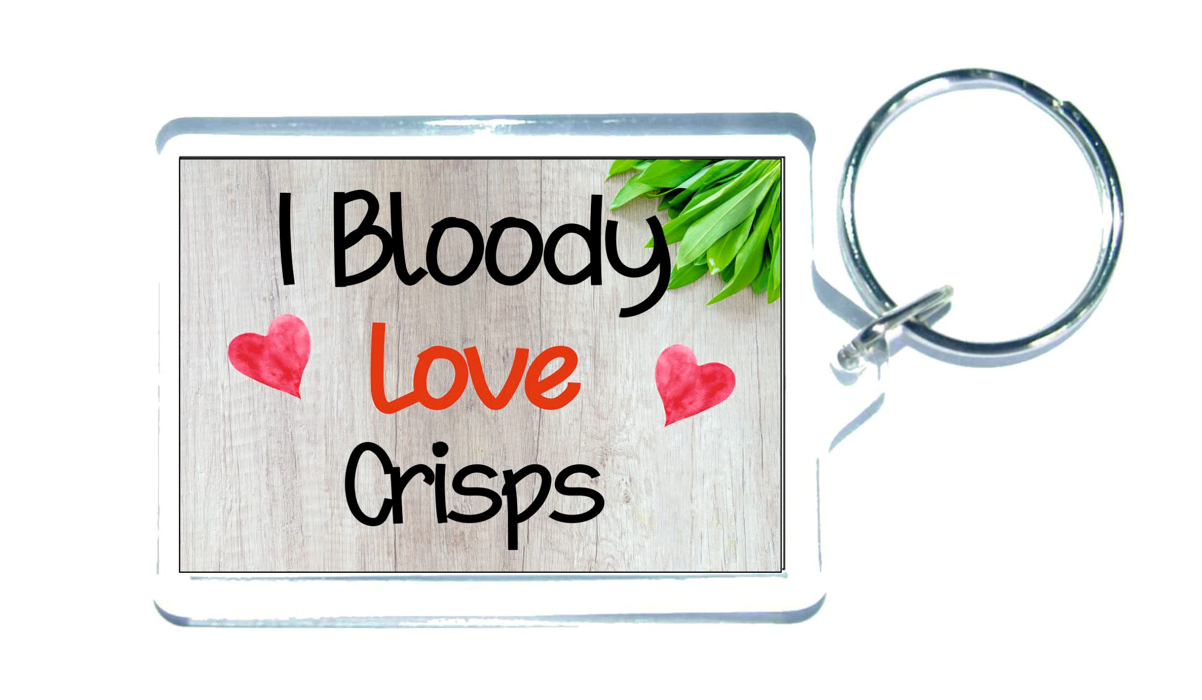 Decalarama Clear Crisps Keyring – I Bloody Love Crisps - Cute Fun Novelty Birthday Present
