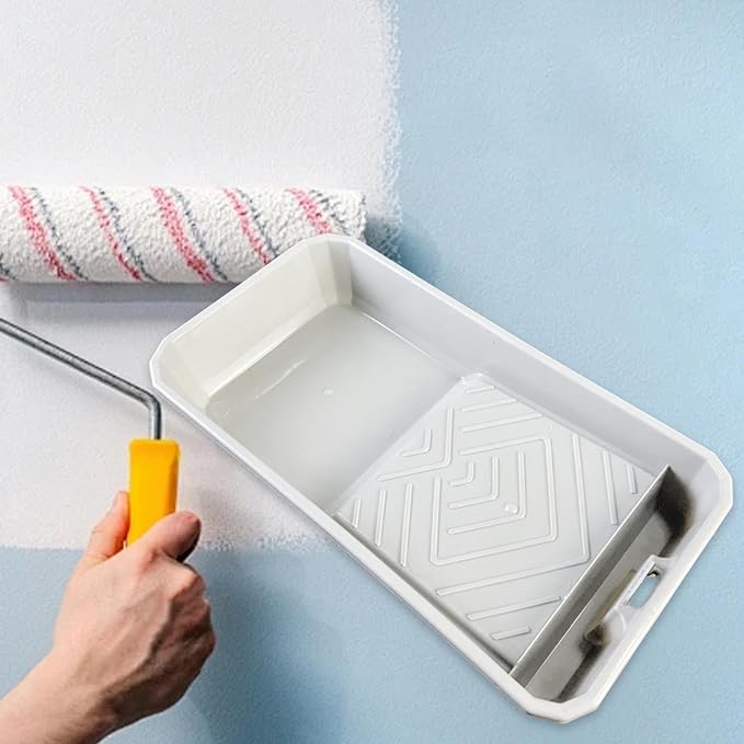 Bandeja de pintura para rodillos de 9 pulgadas con bolsillo profundo para pintura, patas grandes resistentes, material reforzado, versátil, color gris 29.5x15.5x6.5cm miniatura 5
