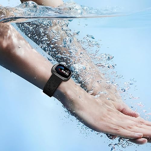 Miniatura 5 de Fintie 3 Packs Floral Engraved Bands Compatible with Fitbit Versa 4Sense 2Versa 3Sense, Soft Silicone Sport Strap