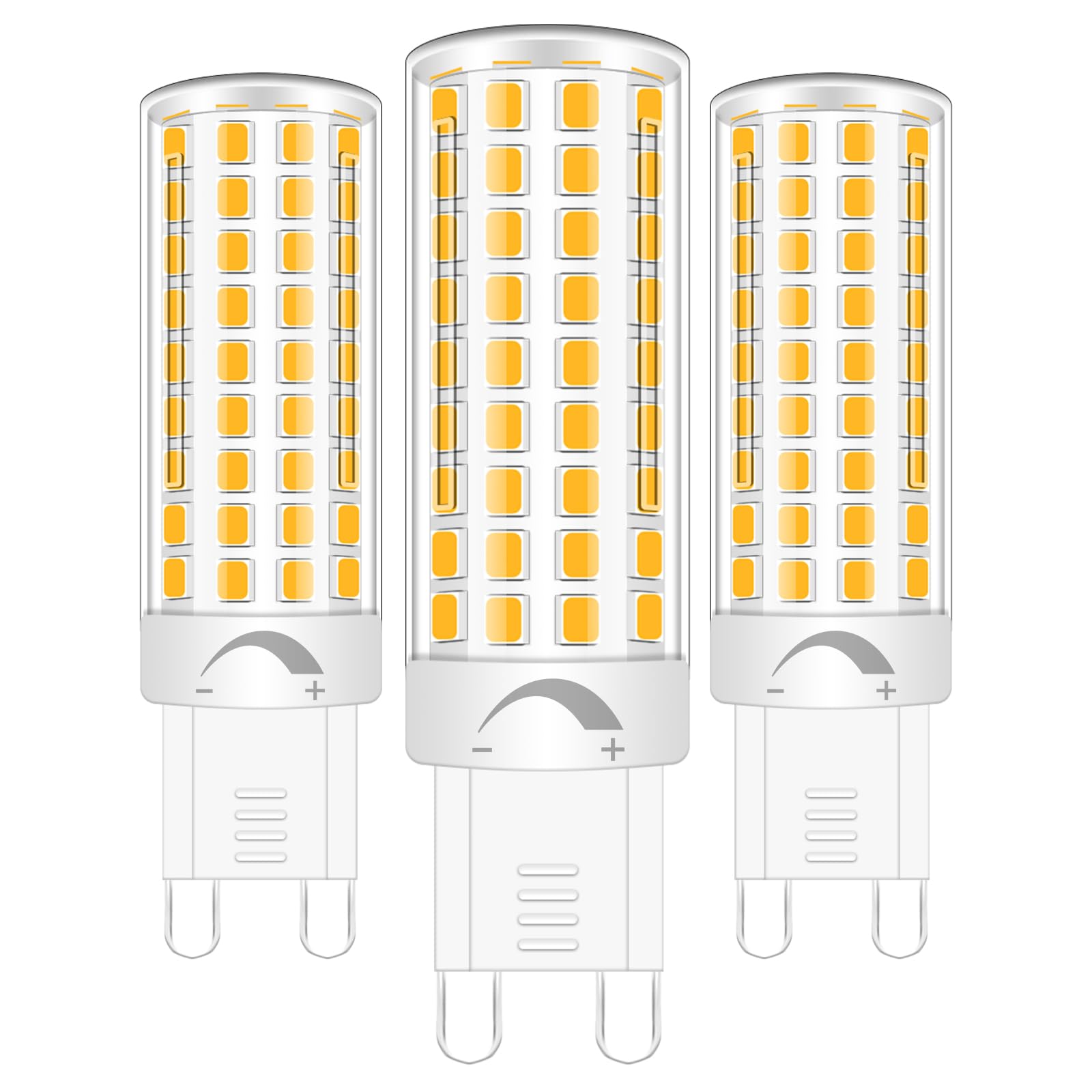 ZHENMING G9 Dimmable LED Bulbs Warm White 6W Equivalent 60W - 80W Halogen Bulb 806LM for Dimmable Lights Chandelier Light Bedroom Lights, 3-Pack