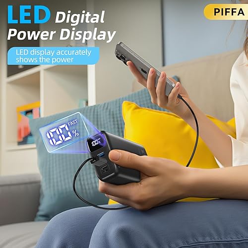 Miniatura 7 de PIFFA Cargador portátil de 50000 mAh, cargador portátil de 22.5 W, carga de teléfono portátil USB-C PQ3.0 QC4.0, pantalla LED, paquete de baterías