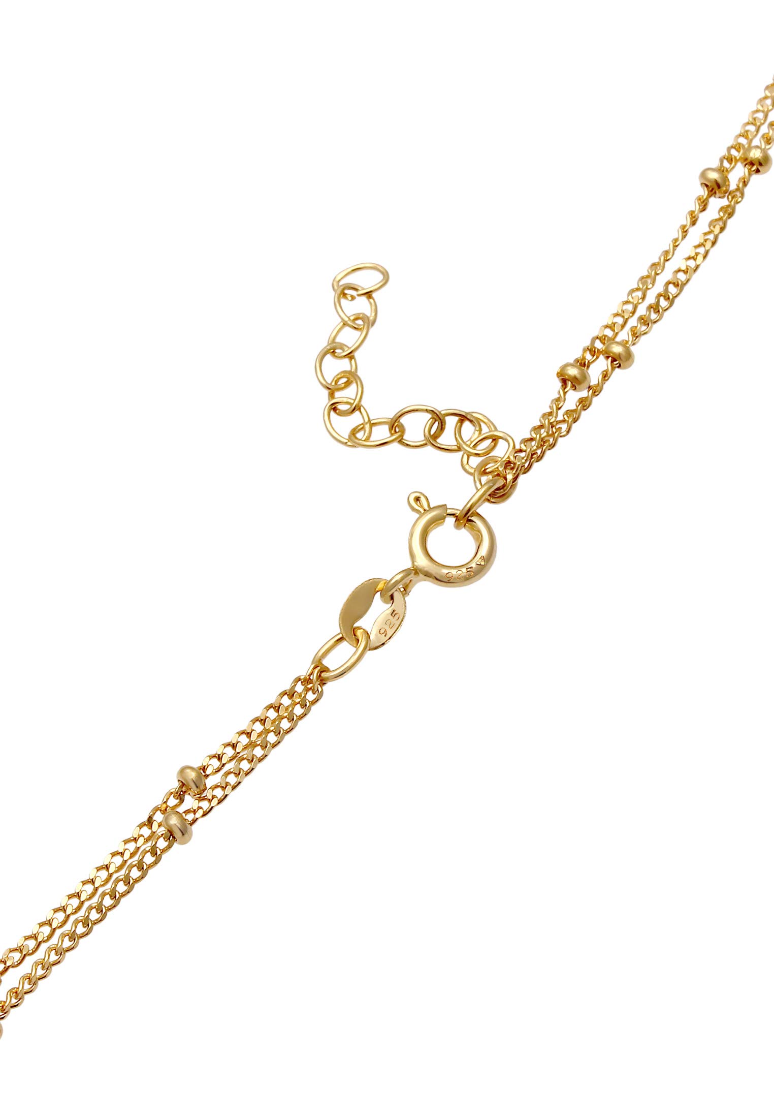 Elli Choker Kette Damen Layer Kugel Stern Anhänger 925 Silber Vergoldet 24K