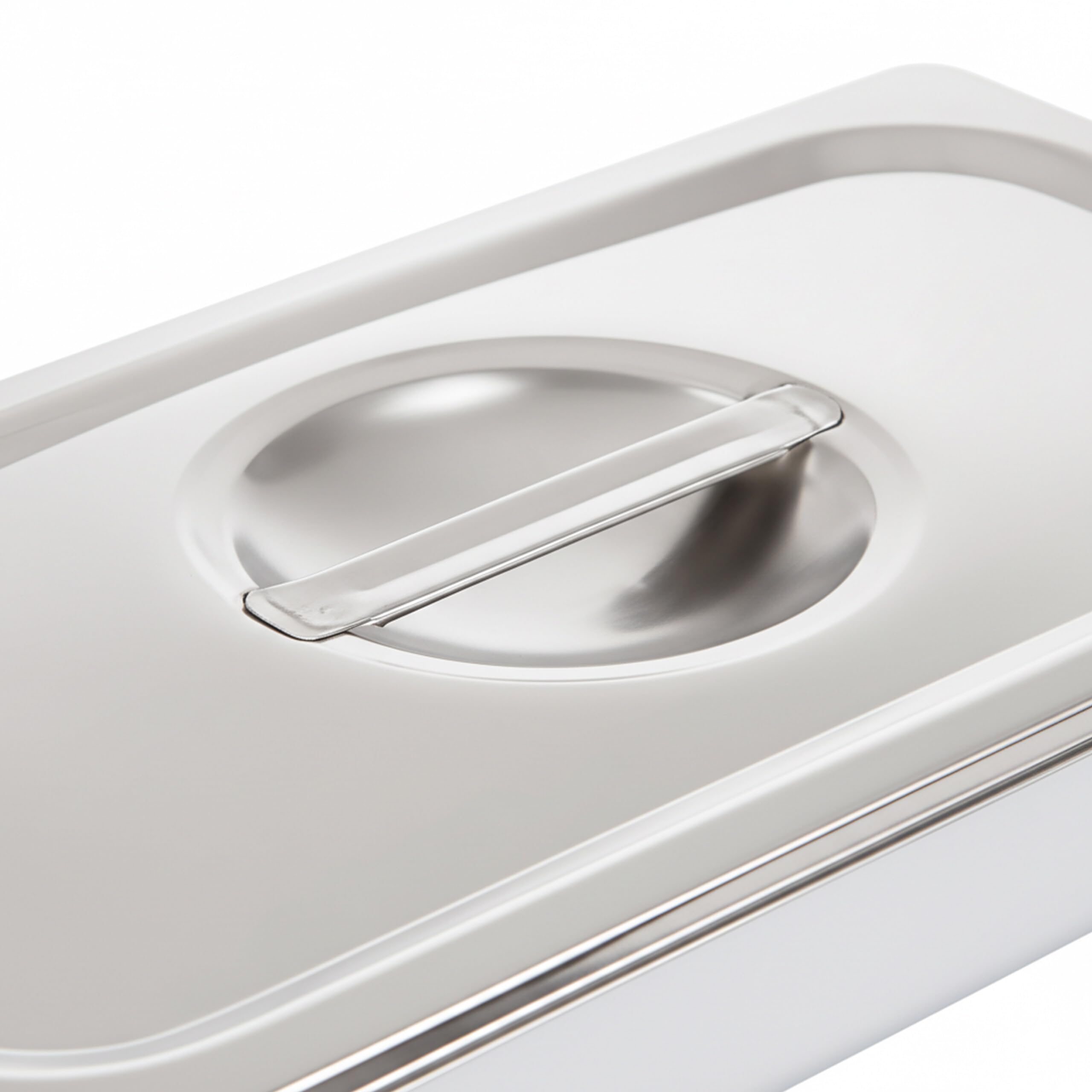 Relaxdays Set 3 contenitori Gastronorm GN 1/3 in Acciaio Inox con Coperchio, 6,5x32,5x17,6 cm, Argento