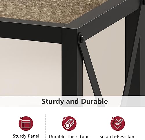 Miniatura 27 de Tajsoon Mesa consola de 41.8 pulgadas, mesa de entrada industrial de 2 niveles, mesa de sofá de entrada estrecha con estantes, pasillo, sala de